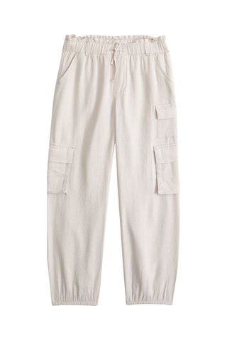 Pantalon cargo en lin - Beige