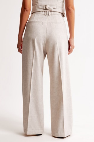 Pantalon wide legs taille haute - Beige