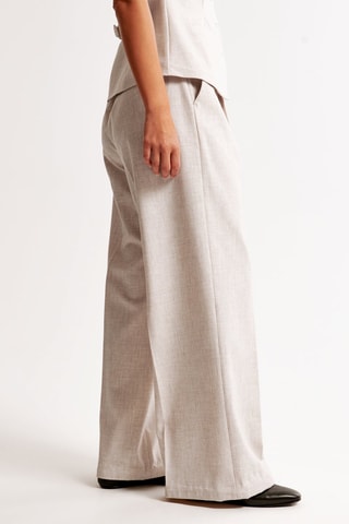 Pantalon wide legs taille haute - Beige