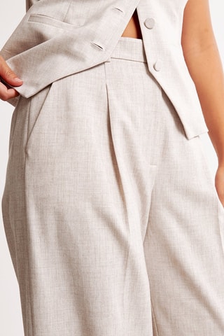 Pantalon wide legs taille haute - Beige