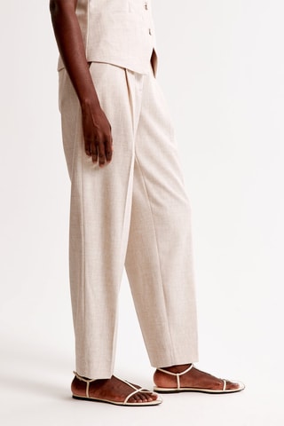 Pantalon relaxed taille haute - Beige