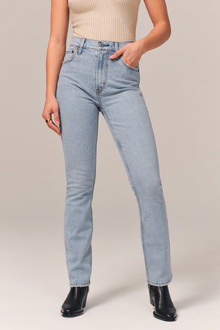 Jean slim taille haute - Ciel