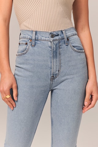 Jean slim taille haute - Ciel