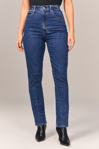 Jean slim taille haute - Bleu foncé