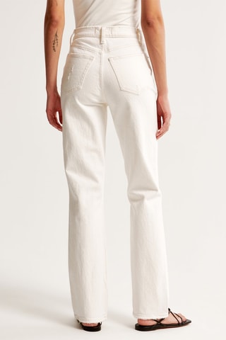 Jean straight taille haute - Blanc