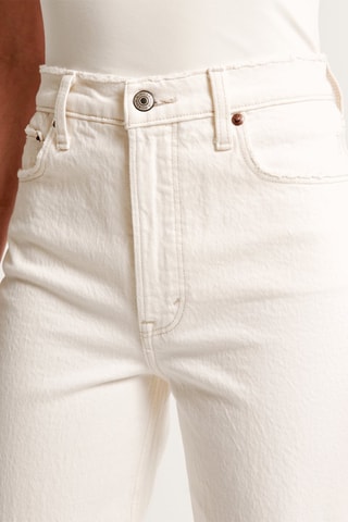 Jean straight taille haute - Blanc