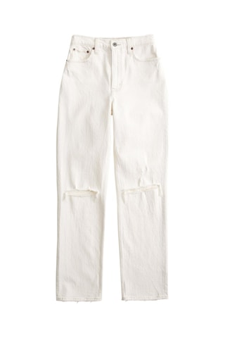 Jean straight taille haute - Blanc