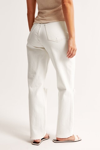 Jean straight taille haute - Blanc