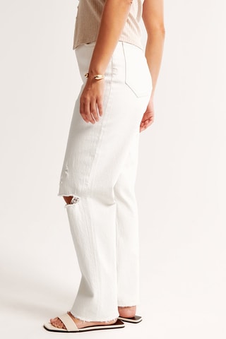 Jean straight taille haute - Blanc