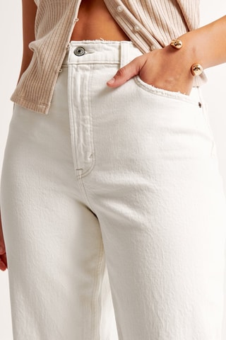 Jean straight taille haute - Blanc