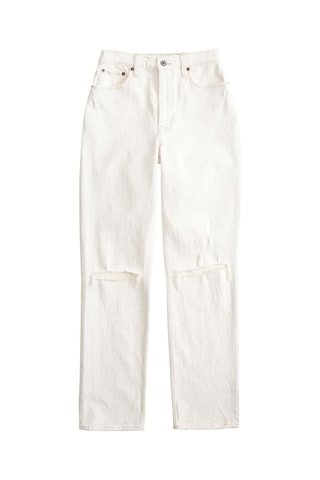 Jean straight taille haute - Blanc