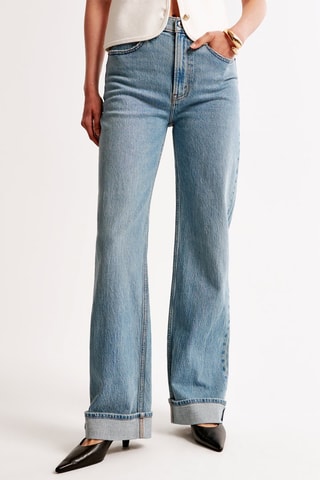 Jean relaxed taille haute - Bleu