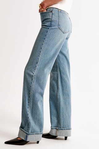 Jean relaxed taille haute - Bleu