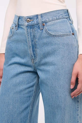 Jean wide legs taille haute - Bleu