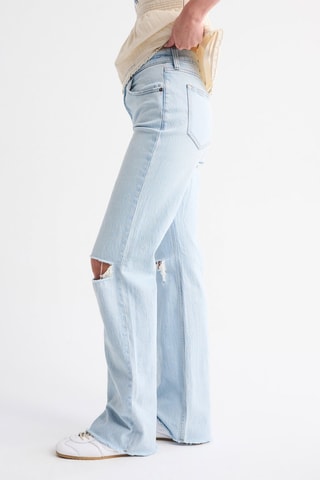 Jean relaxed legs taille haute - Ciel