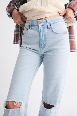 Jean relaxed legs taille haute - Ciel
