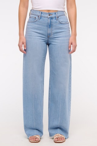 Jean wide legs taille haute - Bleu