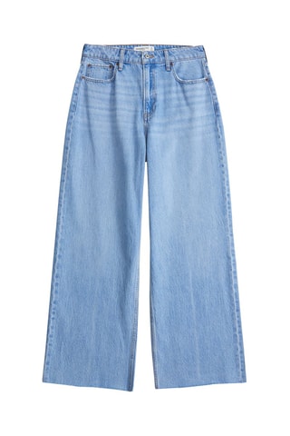Jean wide legs taille haute - Bleu