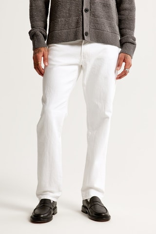 Jean straight taille haute - Blanc