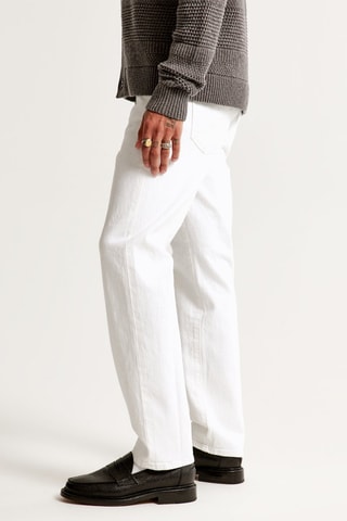 Jean straight taille haute - Blanc