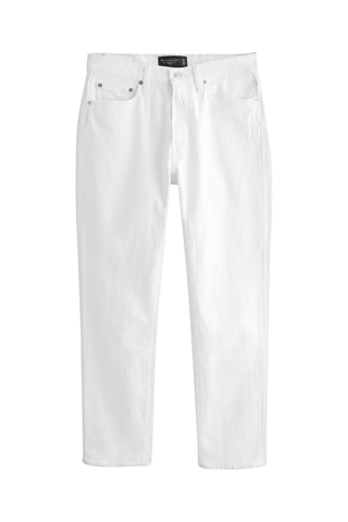Jean straight taille haute - Blanc