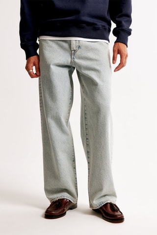 Jean baggy taille basse - Ciel