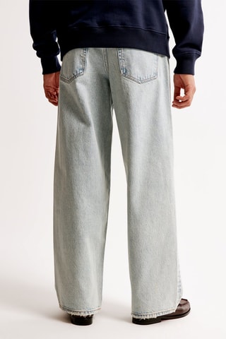 Jean baggy taille basse - Ciel