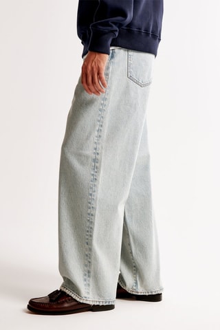 Jean baggy taille basse - Ciel