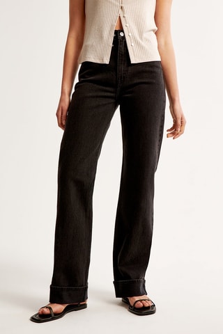 Jean relaxed taille haute - Noir