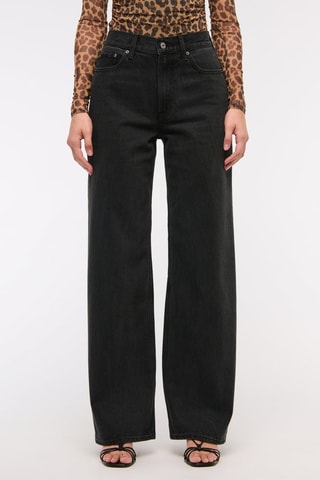 Jean wide legs taille haute - Noir