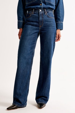 Jean loose taille haute - Bleu foncé