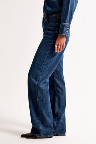 Jean loose taille haute - Bleu foncé