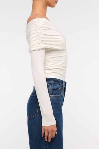 Top drapé - Blanc