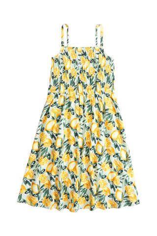 Robe midi en lin sans manches - Jaune