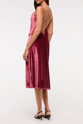 Robe midi en velours - Bordeaux
