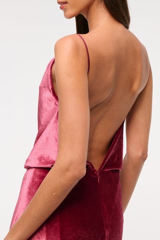 Robe midi en velours - Bordeaux