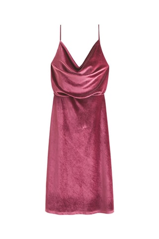 Robe midi en velours - Bordeaux