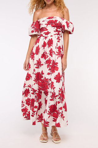 Robe longue - Blanc et rouge