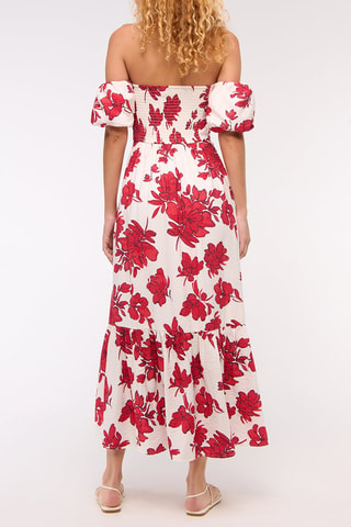 Robe longue - Blanc et rouge