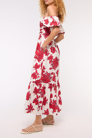 Robe longue - Blanc et rouge