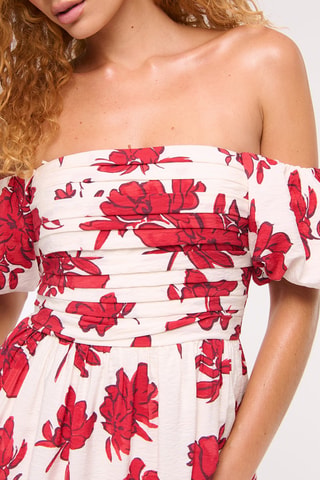 Robe longue - Blanc et rouge