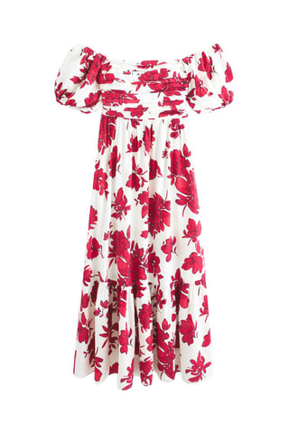 Robe longue - Blanc et rouge