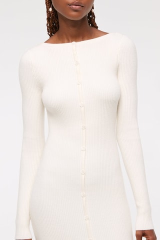 Robe pull en mérinos - Ecru