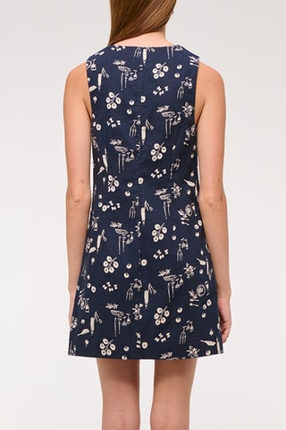 Robe droite en lin - Bleu marine