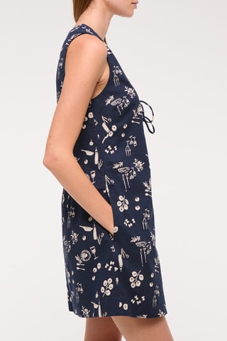 Robe droite en lin - Bleu marine
