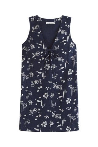 Robe droite en lin - Bleu marine