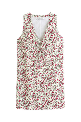Robe droite en lin - Rouge