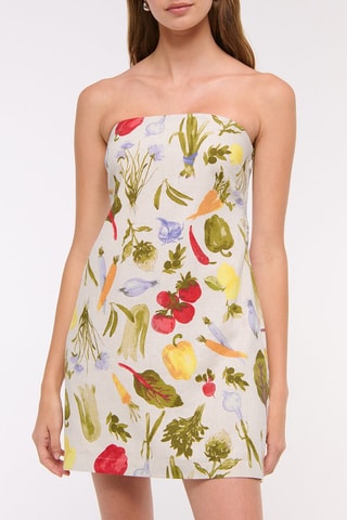 Robe bustier en lin - Beige