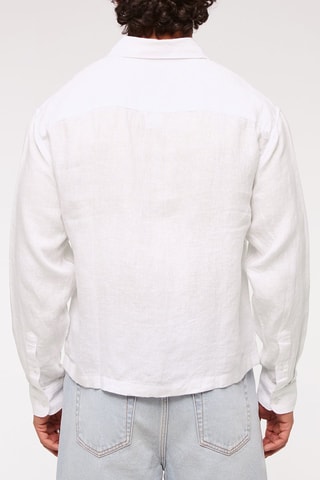 Chemise straight en lin - Blanc