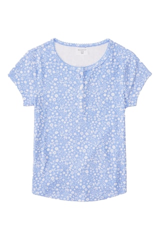 T-shirt slim - Bleu et blanc